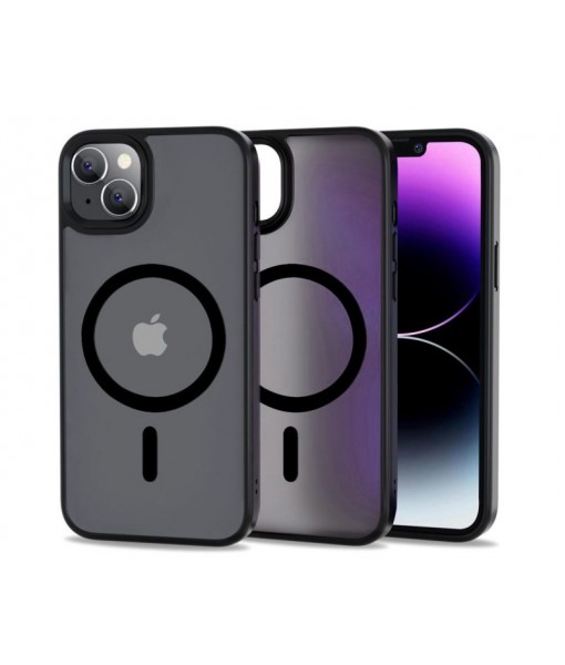 Husa iPhone 14 Plus, Tech-Protect Magmat MagSafe, Black-Matte